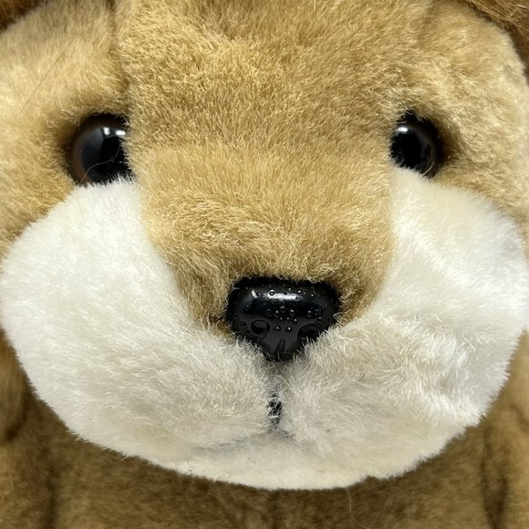 Lion Plush Stuffed Animal Logo Bear Plush 1985 Brown Toy  Sitting 9" - Picture 6 of 8